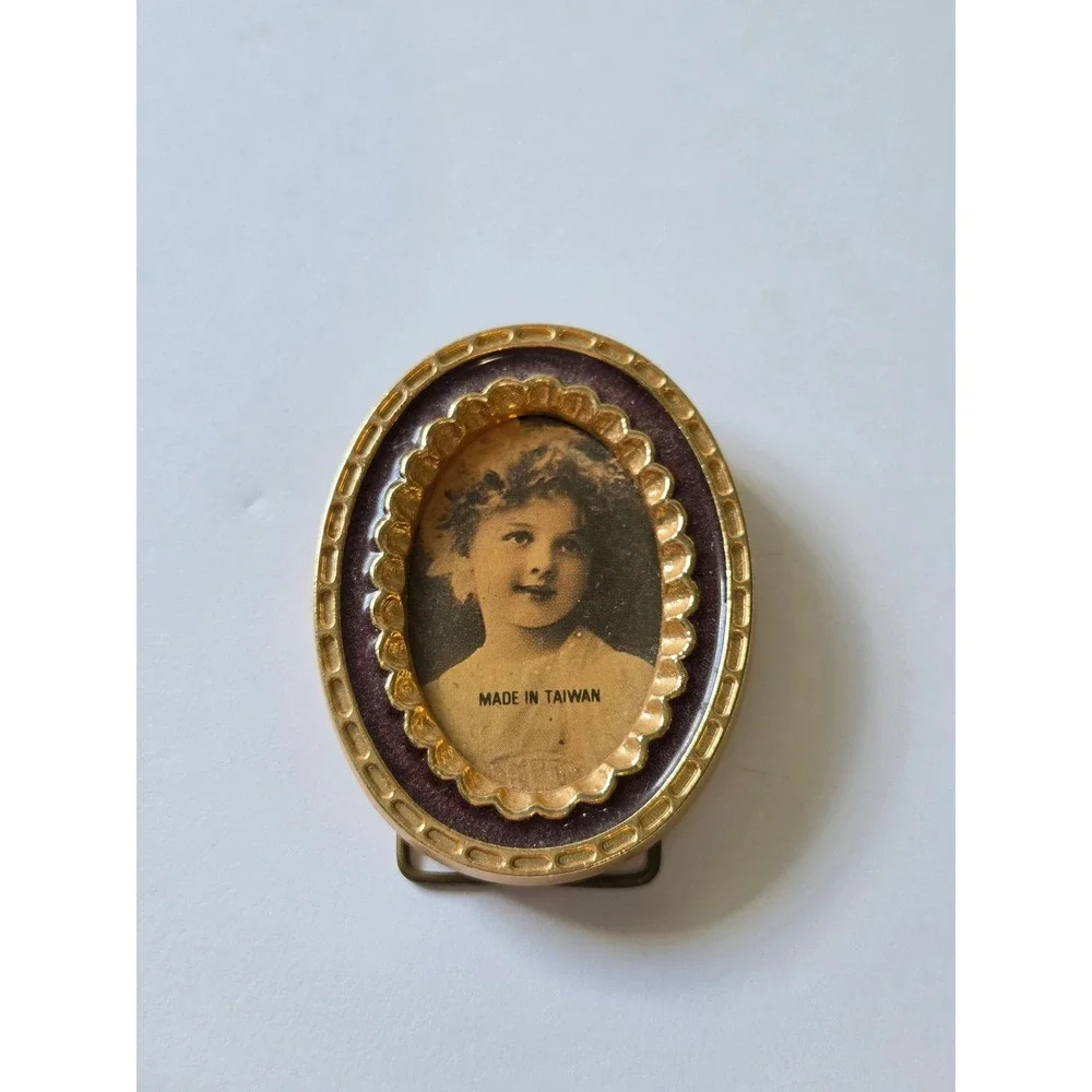 Vintage Miniature Gold Tone Enamel Picture Frame Set of 3 Victorian Style Tiny